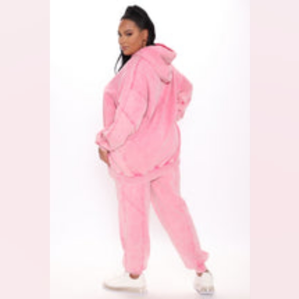 New Fashion Nova Ask Me Anything Matching Sweatshirt Hoodie & Jogger Set Pink 1X - Picture 4 of 10